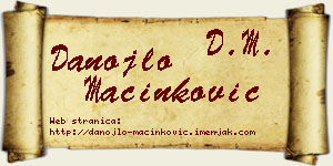 Danojlo Mačinković vizit kartica